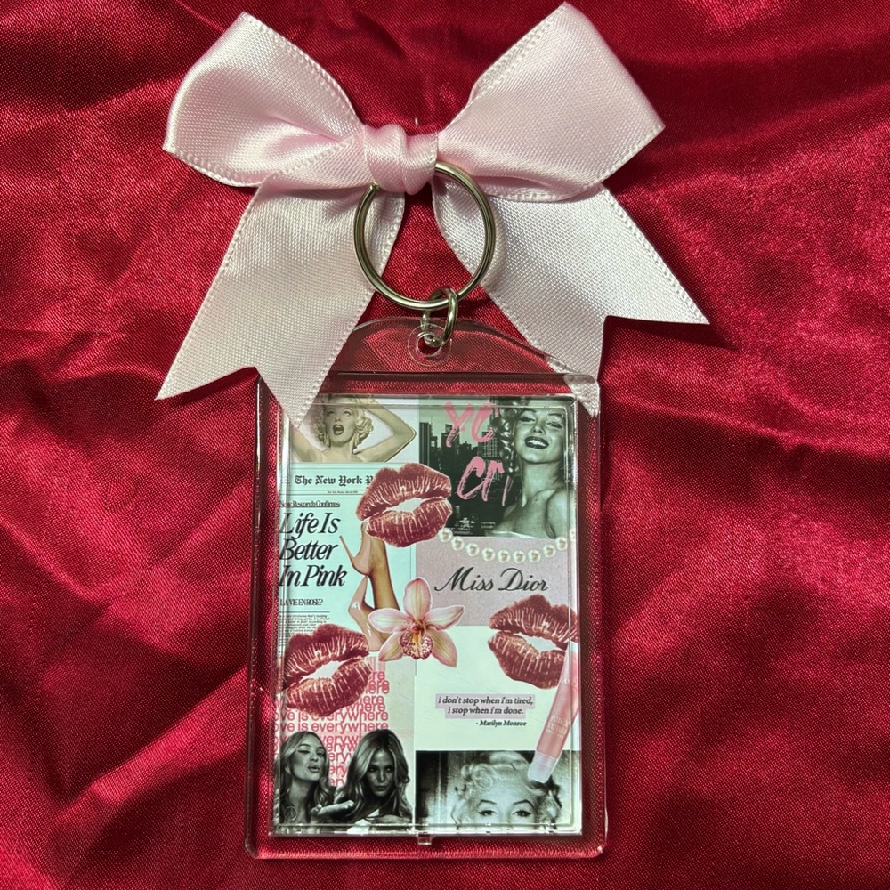 The Everything in Pink Bow Keychain Vogue Classy Monroe